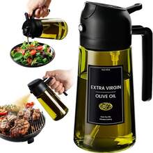 1/2 Set 16oz/470ml Kitchen Olive Oil Dispenser Bottle With Stickers - 2-In-1 Olive Oil Sprayer, Suitable For Cooking, Air Fryer And Salad, Black & Green (Light-Proof Kitchen Gadget) - View 12
