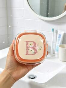 10/1pc A‑Z Letter‑Printed Square Dental Retainer Box,Flip‑Top Portable Storage Container Brace Box, Easy‑To‑Clean Denture Bath Case, Invisible Aligner Box, Perfect For Daily, Vacations, Back‑To‑School & All‑Season Oral‑Care Use Brace Box Christmas - Multicolor - View 18