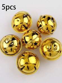 Gold Christmas Bells - Star Cutout Metal Craft Bells, Suitable For Christmas Tree Decoration, Gift Wrapping Ribbon, Wreath Decoration, Christmas Ribbon Wreath And Holiday Craft Making. - Round Bell - View 10