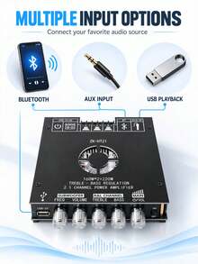 Módulo de amplificador de potencia digital HT21 de 2.1 canales TDA7498E, amplificador de audio para coche con subwoofer de alta y baja frecuencia - HT21 - Ver 7