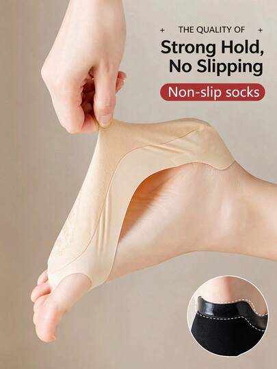 9 Pairs Of Random Color, Five-Finger Breathable Invisible Ankle Socks For Women, Low-Cut Stockings, Anti-Slip Socks, High Heels, No Heel Slipping