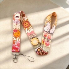 Mixed Style Cartoon Print Lanyard, Polyester Neck Lanyard, Phone Lanyard ID Card Holder Strap For School Work Office, Lovely Gift - Multicolor - View 5