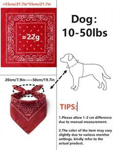 Heart Beast Pet Bandana Vintage Western Cowboy Red Soft Cotton Triangular Neck Scarf Outdoor Adventure Kerchief Accessory For Medium Large Dogs - Multicolor - View 2