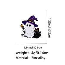 Kawaii Glow In The Dark Ghost Witch Enamel Pin, Halloween Ghost Black Cat Brooch For Jacket Backpack Hat, Cute Halloween Jewelry Gift For Man Women - Multicolor - View 11