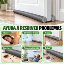 Burlete Para Parte Inferior De Puerta, Guardapolvo Cubre Puerta, Protector Y Guardapolvo Para Puerta, Diseño De Doble Borde, Para Aislar El Ruido Evita Insecto Polvo Y Impermeable Para Todo Tipo De Puertas Y Ventanas - Gris - Ver 5