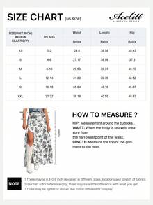 Acelitt Black Bohemian Floral High Waist Ruffle Hem Slit Lightweight Slightly Sheer Maxi Skirt Summer - Black - View 5