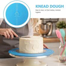 Silicone Baking Mat, 12 Inch Round With Scale, Non-Stick Heat Resistant, Reusable, Suitable For Kneading Dough And Cake Turntable - Multicolor - View 4