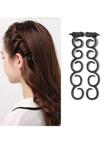2pcs/Set Spiral Hair Braiding Tools, Suitable For Loose Side Braids, Styling Hair Clips, Daily DIY Hair Braiding Tools - Multicolor - View 2