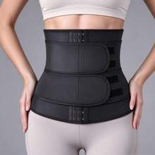 1 chiếc đai định hình eo nữ 2 dây thắt lưng bằng neoprene, corset nén bụng điều chỉnh được bằng móc cài, đai thắt eo nén hỗ trợ tập luyện, giảm cân và nâng đỡ lưng - màu đen - Xem 14