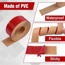 1m Self-Adhesive PVC Wood Grain Floor Edge Trim Strip, Waterproof Floor Gap Cover, Easy Installation Door Threshold Edge Protector - P40 - View 9
