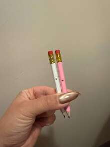 1/5/10/20/50/100支装白色小号HB六角铅笔，带橡皮擦，4英寸/10厘米长，适用于学校、办公室、礼品、婚礼、返校、小型聚会、新娘送礼会等场合。 - 多色 - 查看 7