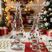 Hiasan Pohon Natal Kristal Setinggi 16cm dengan Alas 5cm, Dekorasi Bintang Berlian Imitasi Berwarna-warni, Pilihan Dua Warna Transparan dan Hijau, Dekorasi Suasana Natal untuk Pajangan Meja Rumah dan Jendela, Hadiah Liburan Tahun Baru - Pohon Natal - View 9