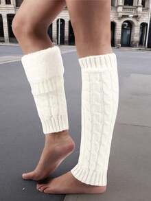 Thickened Knitted Floral Pattern Leg Warmers, Warm And Comfortable, Suitable For Matching With Boots, Women's Winter Warm Leg Warmers - Multicolor - View 2