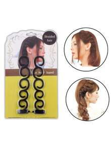 2pcs/Set Spiral Hair Braiding Tools, Suitable For Loose Side Braids, Styling Hair Clips, Daily DIY Hair Braiding Tools - Multicolor - View 7