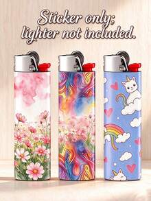 Custom Stickers (Lighter Not Included), Suitable For Pocket-Sized Device Modification. High-Definition Photo Material Printed On Soft Macaron Background. Customizable Personalized Text. Hand-Applied, Unique Tactile Feel. Great Gift - Multicolor - View 6