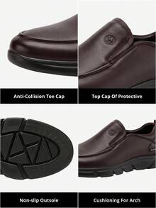 CAMEL CROWN Men's Business Casual Leather Shoes, Soft Sole, Anti-Slip, Comfortable, Breathable, Suitable For Formal Occasions - Brown - View 3