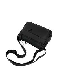 Men's Waterproof Nylon Crossbody Bag With Multiple Zippers, Layered Large Capacity Commuting Shoulder Bag, Lightweight Cycling Shoulder Bag - Black - View 8