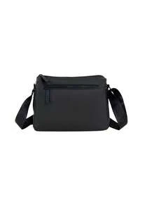 Men's Waterproof Nylon Crossbody Bag With Multiple Zippers, Layered Large Capacity Commuting Shoulder Bag, Lightweight Cycling Shoulder Bag - Black - View 2