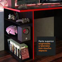 Escritorio Gamer Madesa Para Pc Y Consola - Rojo - Ver 6