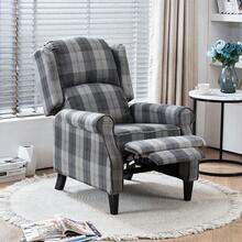 Recliner Padded Armchair For Living Room, Push-Back Reclining Chair Grey - Grey - View 3