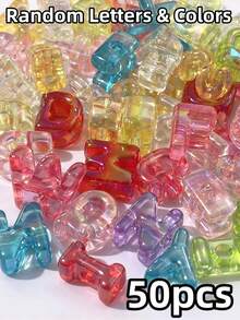 20/50pcs Random Style Acrylic Colorful Letter Beads, Includes 26 Creative English Letters (Upgraded Version), DIY Beading Accessories, Suitable For Making Bracelets, Necklaces, Keychains, Pet Collars And Other Jewelry - Multicolor - View 25