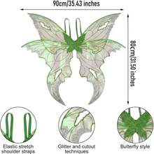 Adult Fairy Tale Style Outfit With Colorful Butterfly Wings, Perfect For Halloween Costume, Theme Party And Stage Performance - Multicolor - View 4