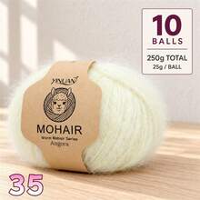 10-Pack Alpaca Blend Yarn, 25g Per Ball Total 250g, Multi-Color Fluffy Soft Knitted Yarn For DIY Knitting Sweaters, Cardigans, Vests, Scarves, Hats And Shawls - 10-pack Alpaca Wool - View 32
