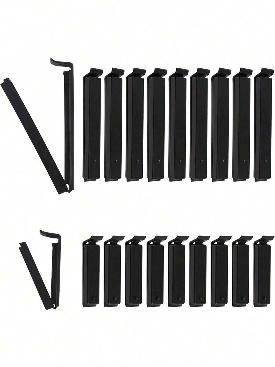 1/5/10pcs Food Bag Clips, Plastic Reusable Sealing Clips For Fruits, Vegetables, Dry Goods, Snacks, Seasonings And More - O-Black - View 1