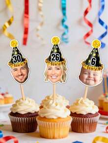 Customizable Photo Cake Toppers Featuring Personalized Photos And Designs; Easy To Place On Cakes; Suitable For Birthdays, Family Gatherings, And Holiday Cakes; Ideal For Home Use And A Kitchen Essential; Nordic Style; Makes A Great Wedding Gift. - Multicolor - View 4