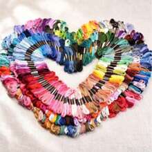 Rainbow Color Embroidery Thread 100pcs Set, Suitable For Cross Stitch, Friendship Bracelet, Handmade Embroidery, DIY Craft Supplies - 100pcs - View 1