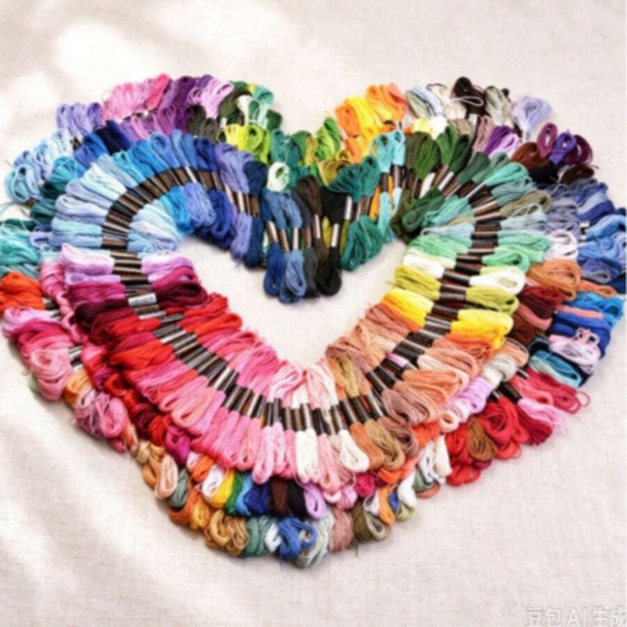 Rainbow Color Embroidery Thread 100pcs Set, Suitable For Cross Stitch, Friendship Bracelet, Handmade Embroidery, DIY Craft Supplies - 100pcs - View 1