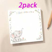 1/2 Paket Buku Memo Gajah Lucu - Desain Bingkai Hewan dan Bunga Cat Air, Buku Tulis Estetis, Cocok untuk Catatan, Daftar Tugas, Buku Harian, Sekolah, Kantor, dan Perencanaan Harian, Hadiah Alat Tulis Serbaguna - G - View 8