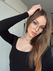 Glasses (With Storage Bag), Lightweight And Comfortable, No Nose Bridge Pressure For Long-Term Wear, Suitable For All Face Shapes, Skin Tones And Outfits, Unisex, Great Gift For Holidays - Glasses 2 - View 4