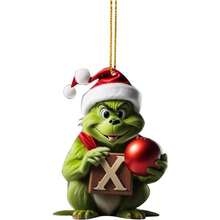 The Grinch 1pc Acrylic Letter Ornament, Christmas Decoration, Christmas Tree Hanging Decor, Holiday Hanging Ornament - Multicolor - View 29
