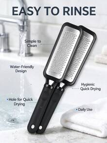[Remove Dead Skin] Multi-Functional Professional Stainless Steel Foot File, Professional Foot Callus Remover, Combines Trimming And Cleaning, Anti-Splatter Design; Suitable For Men And Women With Rough Feet, Ideal For Home SPA Foot Care And Exfoliation, Also A Great Gift For Christmas And Halloween - A - View 7