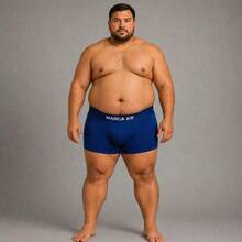 Kit com 4 Cuecas Boxer Plus Size Microfibra Masculino Extra Grande Adulto - Multicolorido - Visão 4