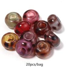 20pcs/Pack Manik-manik Transparan Berwarna-warni Motif Leopard dengan Lubang Besar Ukuran 14*8mm, Manik-manik Akrilik Motif Leopard Modis untuk Musim Gugur/Dingin, Gantungan Kunci Ponsel, dan Hiasan Tas Buatan Tangan DIY - Manik-manik berlubang besar bermotif macan tutul transparan - View 11