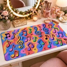 1pc Colorful Groovy Music Note Desk Mat, Multi-Purpose Makeup Nail Art Table Pad, Large Non Slip Desktop Protector S/M/L/XL - View 4