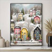 1PC DIY 5D Diamond Painting Kit Cartoon House Pattern - Round Full Drill Art Mosaic Craft, Home Wall Decor, Unframed - No Frame - View 2