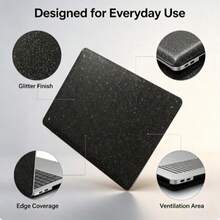 Shiny Sequin Hard Shell Laptop Protective Case, Shockproof & Scratch-Resistant PC Protective Cover, Ventilated Design, Multiple Colors & Sizes Available, Compatible With 13 13.3 13.6 14 15 16 Inch Laptops - View 5