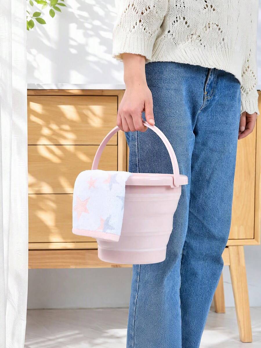 1pc Foldable Bucket, Capacity 3L/5L/10L, Space-Saving, Portable Collapsible Bucket, Multi-Purpose For Laundry, Home, Outdoor, Car Wash, Camping, Fishing, Multiple Colors Available - Multicolor - View 1