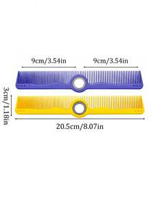 1pc Rotating Bearing Hairdressing Comb With Double-Sided Dense And Sparse Teeth, Anti-Slip And Durable Plastic Hairdressing Tool, Suitable For Home And Salon Use, Anti-Static And Non-Tugging Hair Comb, For Sectioning And Trimming Bangs And Long Hair, Portable Double-Sided Design, Professional Hairdresser Hair Cutting Comb, Suitable For Combing Hair And Salon Styling Tool - Multicolor - View 2