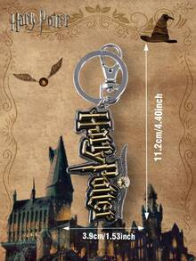 Monogram 1PC Warner Bros Officially Licensed  Metal Keyring Golden Snitch Fawkes Deathly Hallows And Wand Pattern Key Chain Vintage Bag Backpack Charm Decor Nice Collectible Accessory Perfect Birthday And Holiday Gift For  Fans - HP - View 4