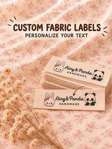 Handmade Customized Fabric Clothing Labels, Personalized Sew-On Sewing Labels, Custom Text Fabric Gift Labels, DIY Handmade Clothing, Bedding Or Knitwear Craft Accessories - Multicolor - View 3