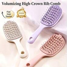 One-Click Cleaning Volumizing Hair Brush, High Crown Root Fluffing Styling Comb, Hollow Detangling Hair Brush, Suitable For Daily Hairstyles, Hair Brush, Holiday Essential - Standard Model - View 6
