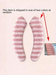 Portable Universal Self-Adhesive Toilet Seat Cushion, Soft Washable Thick Striped Plush Fabric Seat Pad, Soft And Warm, Suitable For Autumn/Winter Use, Bathroom Accessory For Home, Hotel And Public Restrooms - Multicolor - View 8