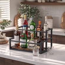 2 Tier Bottle Organizer Shelf For Countertop Display - View 1