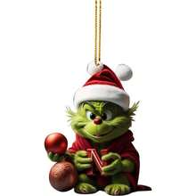 The Grinch 1pc Acrylic Letter Ornament, Christmas Decoration, Christmas Tree Hanging Decor, Holiday Hanging Ornament - Multicolor - View 19