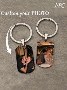 Personalized Engraved Photo Projection Keychain Backpack Pendant Rose Gold Platinum Anniversary Birthday Keepsake Gift - Multicolor - View 13
