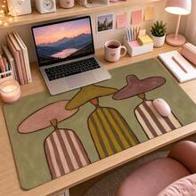 Alas Mouse Bergambar Topi Ukuran Besar Abstrak, Ilustrasi Orang Bergaris Retro, Alas Meja Panjang, Permukaan Kain Halus untuk Keyboard, Laptop, Dekorasi Kantor dan Asrama Kreatif, Tersedia 4 Ukuran - View 3